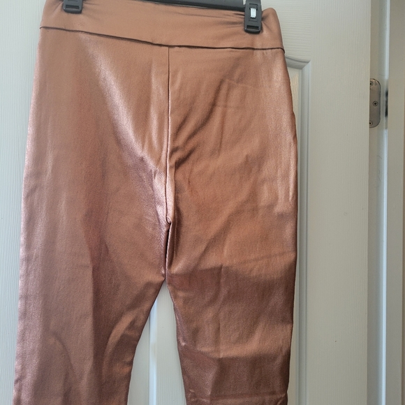Metallic copper zip front pants! - Picture 2 of 4